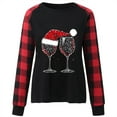 thumbnail image 4 of Weiqiqre Womens Fall Clothes Christmas Shirt Women Gnomes Plaid Splicing Raglan T-Shirt Xmas Holiday Casual Long Sleeve Tee, 4 of 4