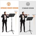 thumbnail image 2 of CAHAYA 5 in 1 Heightened Dual-use Sheet Music Stand & Desktop Book Stand Metal Portable Solid Back with Height Adjustable from 31.4-67in Including Carrying Bag, Sheet Music Folder & Clip CY0304, 2 of 7