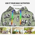 thumbnail image 4 of Uemuo Farm Cows Pattern Women's Hoodie with Eye-catching Drawstrings- Casual Pullover Hoodie with Kangaroo Pocket, Stylish Hooded Sweatshirt-Medium, 4 of 7