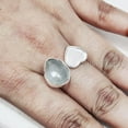 thumbnail image 4 of Natural Aquamarine Ring, Rough Aquamarine Gemstone Ring, March Birthstone, Heart Stone, 925 Sterling Silver, Womens Ring, Christmas, Adjustable Ring, Handmade, Statement Jewelry, Raw Gemstone Jewelry, 4 of 5