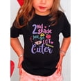 thumbnail image 1 of Camiseta informal con estampado para niña de 2.º grado, 100 % algodón, suave y elástica, cómoda, cuello redondo y manga corta, ideal para verano., 1 of 6