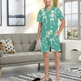 thumbnail image 7 of joogoo Men's Pajama Set Skeleton Dancing Skull V-Neck Pj Shorts Set 2 Piece Loungewear Sleepwear XL, 7 of 7