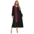 thumbnail image 1 of YONGHS Robes de Clerc d'Église pour Femmes Robes de Choeur à Blocs de Couleur Fermeture Éclair devant Robe de Pasteur Prêtre Prédicateur Noir L, 1 of 6