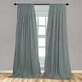 thumbnail image 5 of Ambesonne Floral Curtains, Vintage 50s Inspired, Pair of 28"x63", Petrol Blue Dark Coral, 5 of 5