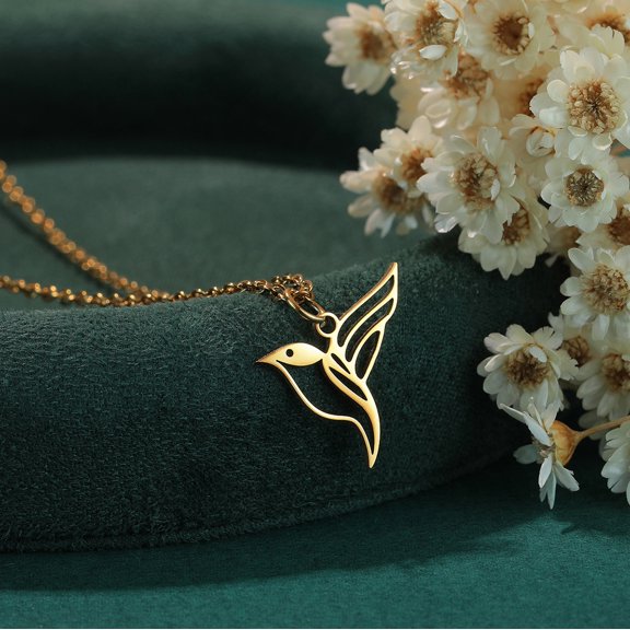 Qiamni Brid luxury Pendant women Stainless Steel necklace