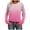 Hot Pink, variant on Long Sleeve Shirts for Women Color Block Gradient Tops Casual Crewneck Basic Tees Spring Fall Fashion Outfits