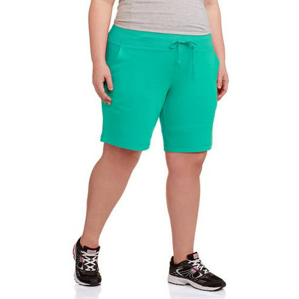 Danskin Now Women's Plus-Size French Terry Bermuda Shorts - Walmart.com ...