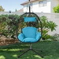 PAPROOS 2 Piece Egg Chair, Hanging Egg Chair with Stand Outdoor Indoor
