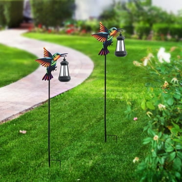 kkbbma under $5 Solar Garden Stake Lights - Outdoor Waterproof Decorative Solar Hummingbird LED Globe Lights for Walkway, Pathway, Yard, Lawn