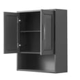 thumbnail image 2 of Wyndham Collection Daria Wood Wall-Mounted Storage Cabinet in Gray/Chrome, 2 of 3