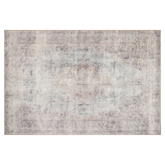 Loloi Loren Collection LQ-04 Silver / Slate Oriental Area Rug 3'-6" x 5'-6"