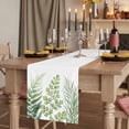 thumbnail image 3 of Green Leaves Cotton Linen Table Runner for Dining Kitchen, Summer Botanical Watercolor Leaf Farmhouse Wedding Outdoor Party Tablerunners, Dresser Scarf Coffee Tablecloth Runners 13x120 Inches, 3 of 9