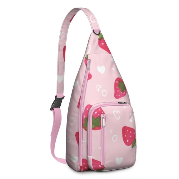 Strawberry Cute Sling Bag Crossbody Backpack,Chest Bag Travel Hiking Casual Daypack for Travel Outdoor Activities