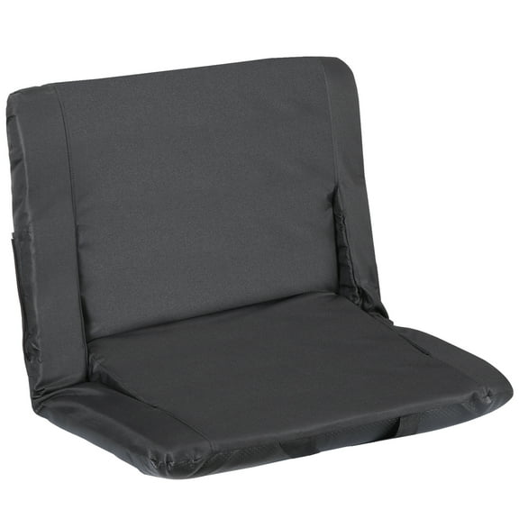 Portable 24.5 Inch Stadium Reclining Seat in Black with Storage Pockets