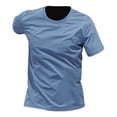 thumbnail image 4 of Men's Quick Dry T-Shirt Ice Silk Athletic Top, Short Sleeve Crewneck Solid Color Casual Tee, Moisture Wicking Breathable Summer Shirt For Gym Workout Daily | Zenithor,Blue 3XL, 4 of 5