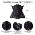 thumbnail image 3 of Women 26 Steel Boned Mesh Corsets Longline Heavy Duty Waist Trainer Long Torso Cincher, SZ1794-Black-XS, 3 of 6