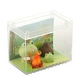 thumbnail image 3 of Figuras de rana en miniatura, esculturas de animales, decoración de escritorio con caja de acrílico para con fuego, 3 of 9
