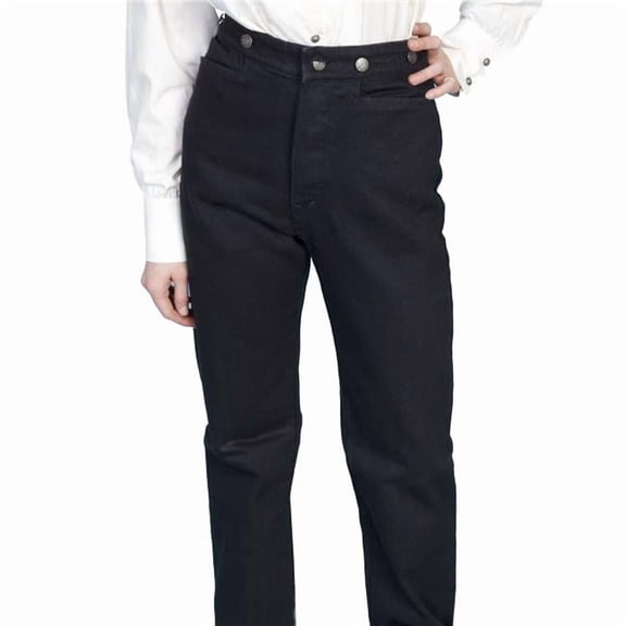 Scully 764562-BLK-8 Women Canvas Saddle Seat Pant, Black - 8