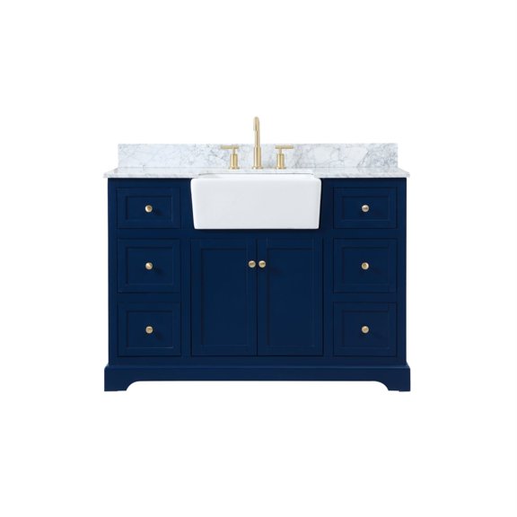 Elegant Decor Franklin 48" Aluminum MDF Single Bathroom Vanity in Blue