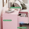 thumbnail image 6 of FANRAL Fluted 3 Drawer Nightstand,Modern Bedside Table with Anti-Tip Safety Design,Wood End Table for Bedroom Living Room,Pink Night Stand, 6 of 7