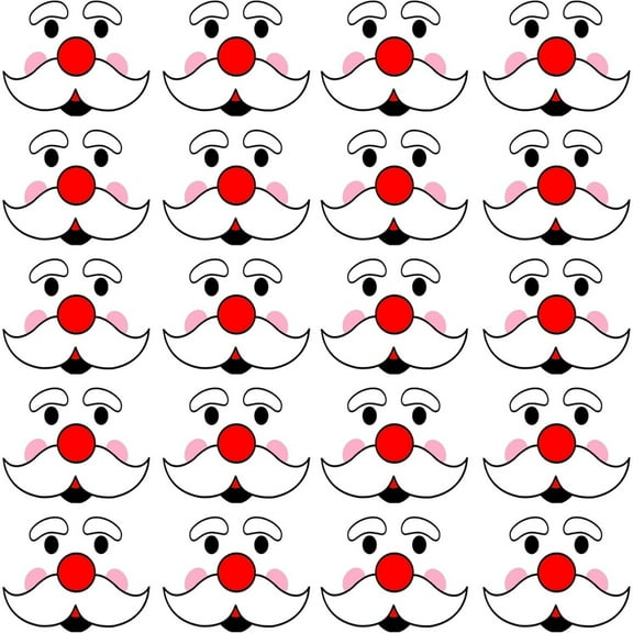 60 Pcs Santa Face Stickers, Christmas Party Decals, DIY Craft Art Stickers for Home Window Gifts Cards Party Decorations