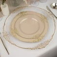 thumbnail image 2 of YOPTOP 10 Pack | Clear/Gold Baroque 8” Round Plastic Dessert Salad Plates  Disposable Tableware with Leaf Embossed Gold Rim,taupe,10", 2 of 11