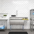 thumbnail image 6 of 63 in Three Compartment Commercial Sink, Bowl Size 15x15x14, 18-Gauge Stainless-Steel with Right Drainboard (KM-SC151514-15R3), 6 of 10