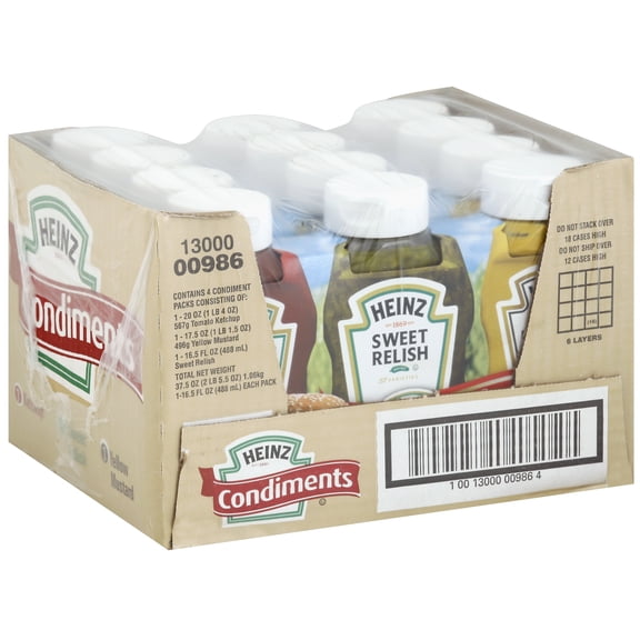 Heinz Picnic Pack Ketchup Relish and Mustard, 3.375 Pound -- 4 per case.