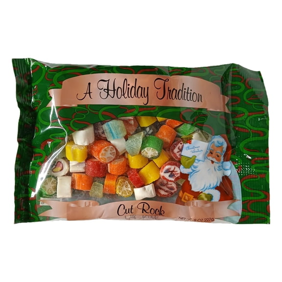 Primrose Old Fashioned Cut Rock Hard Candy Holiday Party Bowl Filler, 8 oz Bag