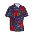 thumbnail image 2 of Daiia Wild Berries Hawaiian Shirt for Men Gentle Cotton Regular Short Sleeve Casual-X-Large, 2 of 9
