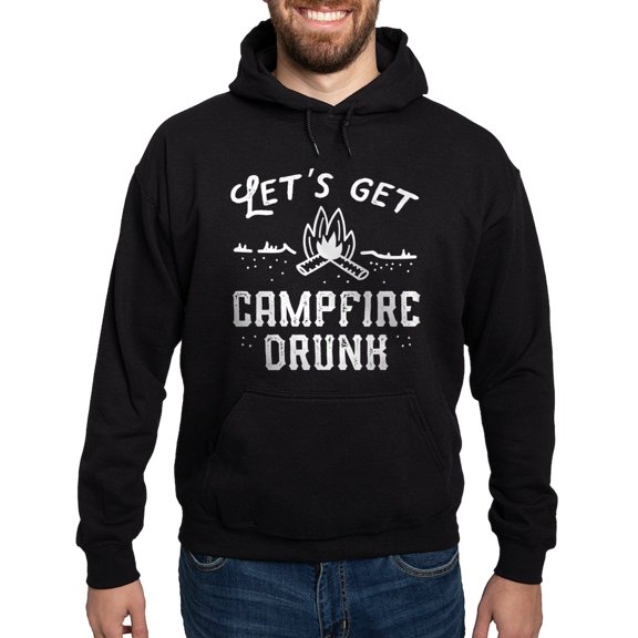 CafePress - Let's Get Campfire Drunk Hoodie (Dark) - Pullover Hoodie, Classic, Comfortable Hooded Sweatshirt