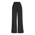 thumbnail image 4 of Rciityk Wide Leg Pants for Women Casual Flowy Straight Pants Solid Color High Waist Drawstring Lounges Trousers with Pockets, 4 of 7