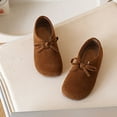 thumbnail image 2 of Wdgfv 2025 Spring Girls Sandals Korean Style Leather Bow Shoes for Toddler Versatile Comfortable Brown 28, 2 of 4