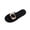 Black, variant on Women Metal Buckle Decor Single Strap Flat Slide Sandals Open Toe Slip On Summer Beach Casual Slippers
