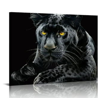 ARISTURING Black Panther Canvas Wall Art Black and White Animal