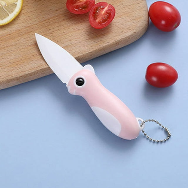 Couteau en Céramique Pliable / Coupe-Fruits en Céramique Portable avec Lame ZrO2 Tranchante / Design Pliant pour un Rangement Facile / Poignée Ergonomique / Trancheuse de Légumes / 5,9 x 1,6 Po / 1 Unité