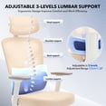 thumbnail image 3 of Office Chair Ergonomic Desk Chair - Home Mesh Office Desk Chair with Adjustable Lumbar Support, High-Back Computer Gaming Chair with Headrest 3D Armrests, Rolling Swivel Task Chairs for Home, Office, 3 of 8