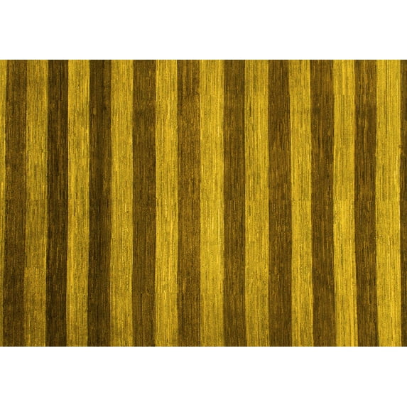 Ahgly Company Machine Washable Indoor Rectangle Abstract Yellow Modern Area Rugs, 5' x 8'