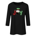 thumbnail image 4 of Gamivast Christmas Clothes for Women Plus Size Round Neck 3/4 Sleeve Blouse Cute Snowman Trees Printed Holiday Pullover Merry Christmas Shirts Vacation Casual Tees Tops 5XL, 4 of 5