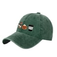 thumbnail image 2 of SAZBJOJN Halloween Hats for Men Women Vintage Funny Baseball Cap Unisex Adjustable Novelty Trucker Hat Spooky Holiday Accessory for Party Outdoor Daily Wear Green One Size, 2 of 3