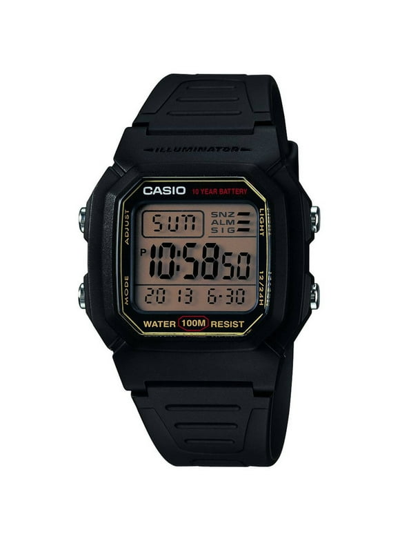 Casio Men's Classic Digital Watch, Black Resin Strap W-800HG-9AVCF