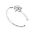thumbnail image 2 of Clear crystal nose ring with small thin flower, sparkly crystal nose ring, 2pacs, 2 of 4
