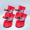 thumbnail image 4 of Anti- Dog Shoes with Reflective Straps, 4-Pack Waterproof Paw Protectors for Small Medium Dogs, Adjustable Pet Boots for Hot Pavement, Winter Snow, Hiking and Indoor Use, 4 of 6
