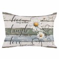 thumbnail image 2 of White Green Blue Lumbar Pillow Covers 12x20 Inch, Vintage Wooden Rustic White Daisy Floral Decorative Pillowcase with Zipper, Microfiber Breathable Throw Pillowcases for Sofa Bed Living Room, 2 of 9