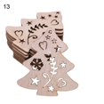 thumbnail image 2 of 10Pcs Hollow Out  Tree Snowman Christmas Wooden Pendants Hanging Ornament, 2 of 9