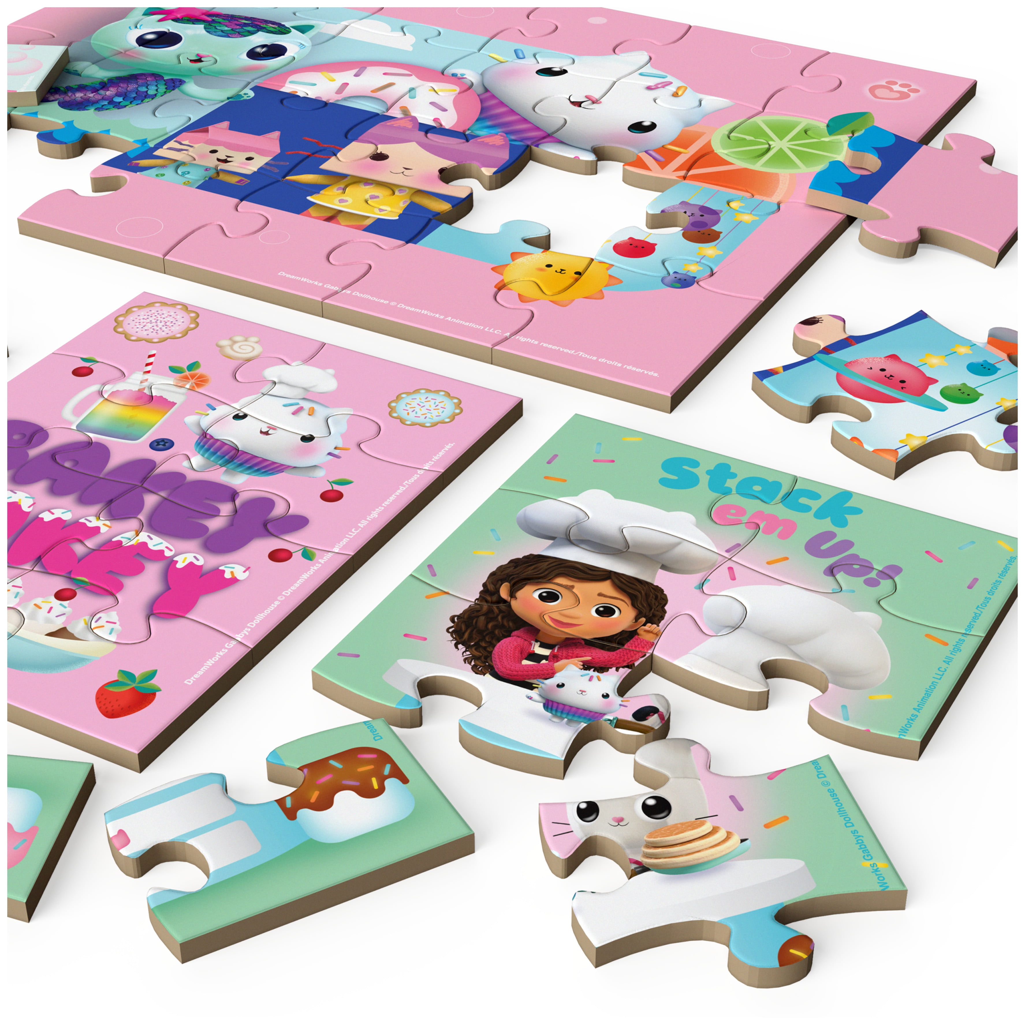 Gabby's Dollhouse, Coffret de 7 puzzles en bois faciles à