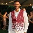 thumbnail image 4 of Yuyamidu Music Note Men's Casual Business Vests Lightweight Waistcoat with Adjustable Back Strap Slim Fit Suit Vest for Men Size S, Red, 4 of 7