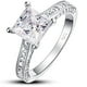 thumbnail image 1 of JeenMata Anillo de Compromiso de Moissanita de Corte Princesa de 1,75 Quilates - Conjunto Nupcial - Anillo Pavé - Anillo de Promesa - Oro Blanco de 18 K sobre Plata, 1 of 5