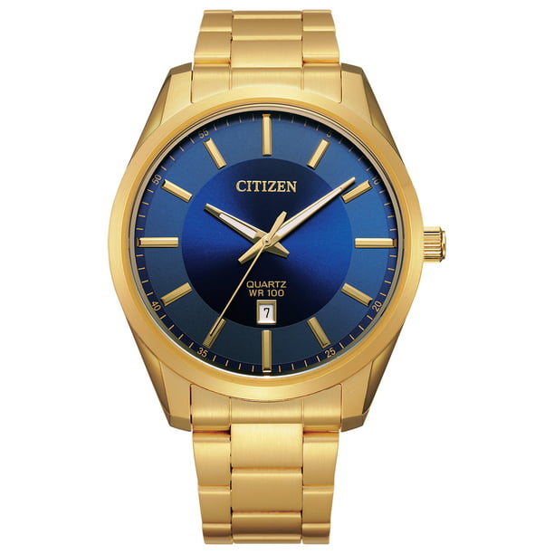 Citizen Men's Gold Tone Stainless Steel Blue Dial Watch - BI1032-58L -  