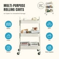 thumbnail image 5 of Gianna 3 Tier Rolling Storage Cart with Lockable Wheels and Handle for Kitchen Bathroom, 5 of 7
